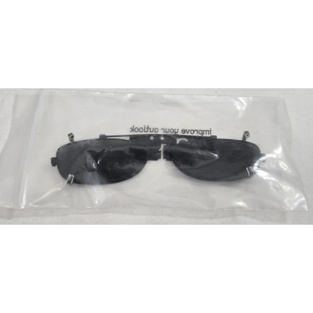 OGI‎ Clip On Sunglasses Eyeglasses Accessory Black Oval Lenses Polarized
